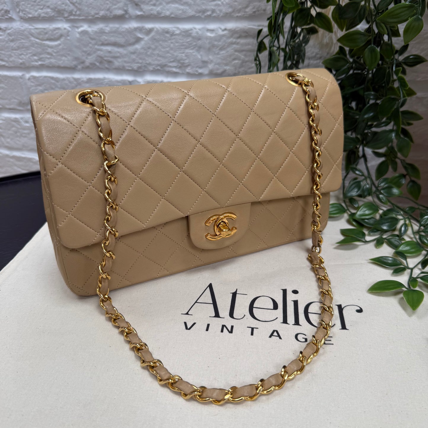 Chanel Rare 1989 Dark Beige Classic Double Flap Medium
