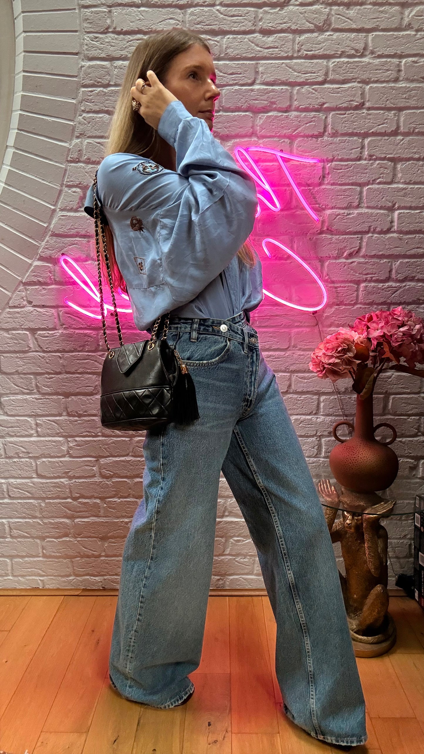 Chanel 1989 Black Camera Style Envelope Mini Tote