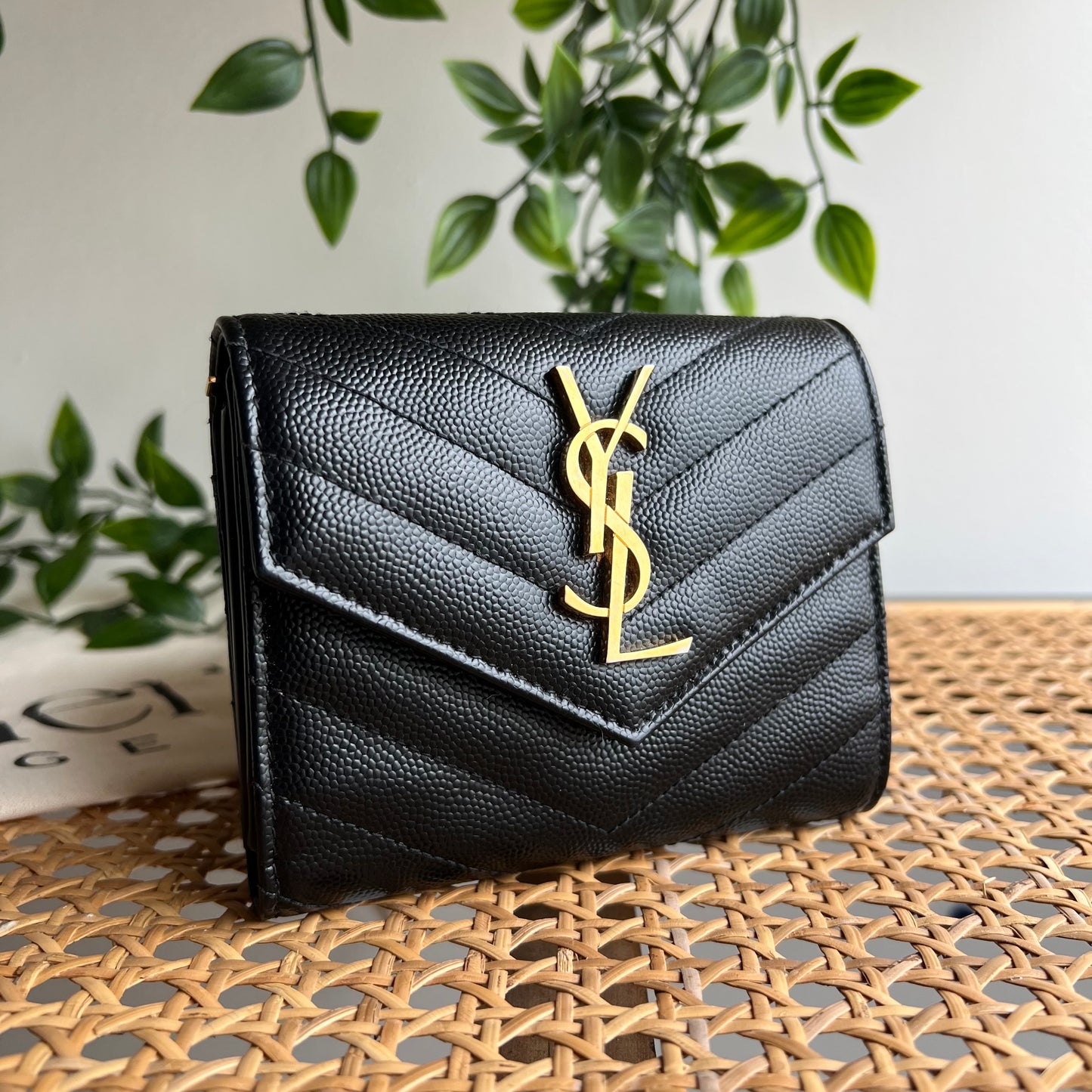 Saint Laurent Metalassé Trifold Wallet