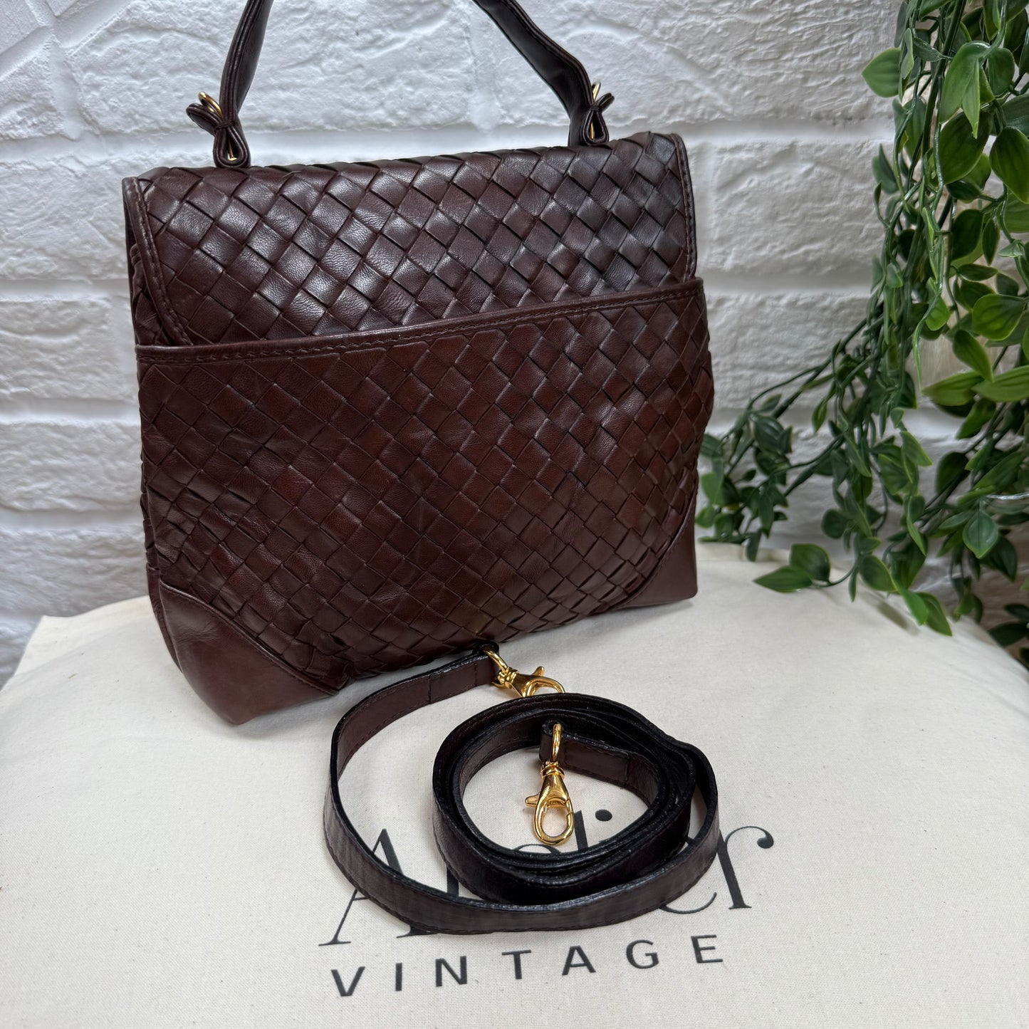 Bottega Veneta Chocolate Brown Two Way Cross Body