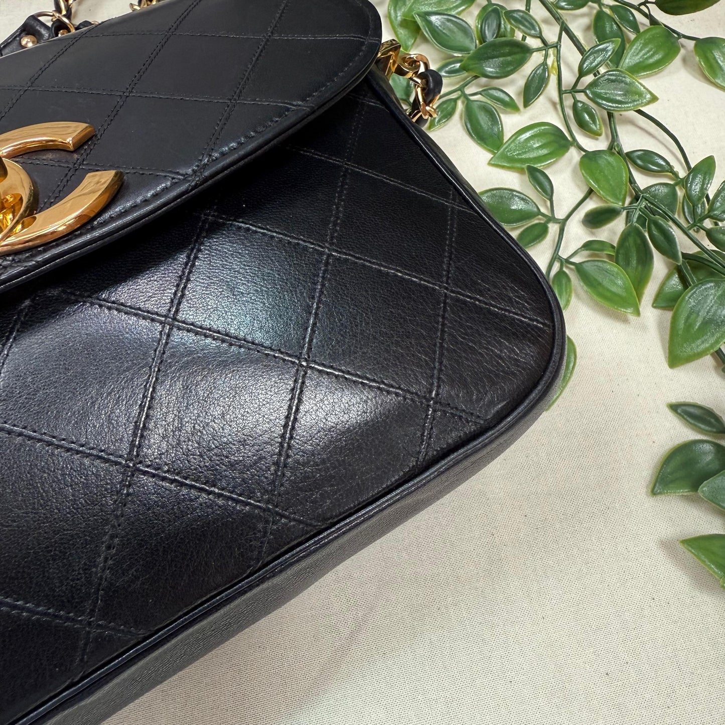 Chanel Jumbo CC Clasp Black Lambskin Cross Body