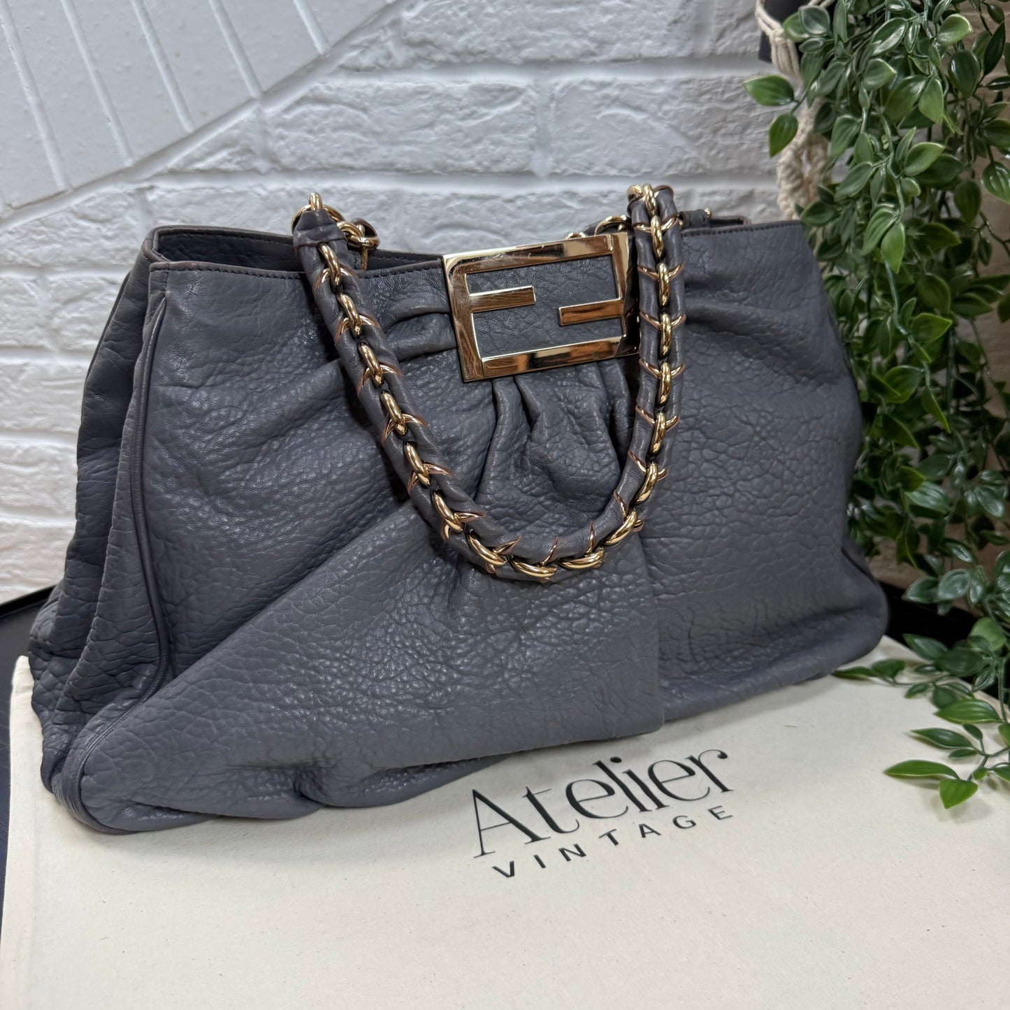 Fendi 1990s Mia Tote in Dove grey