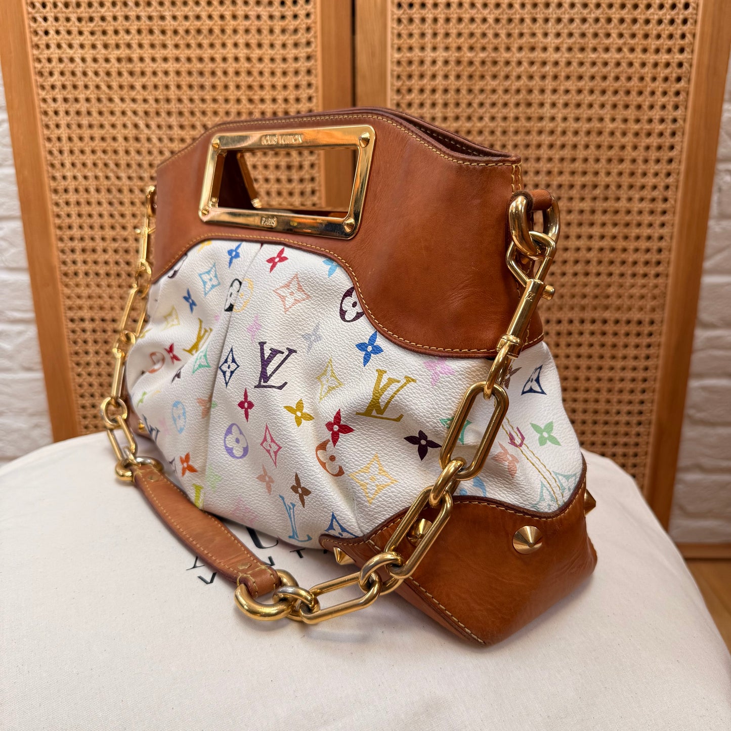 Louis Vuitton 2003 Murakami White Multi Color Judy MM