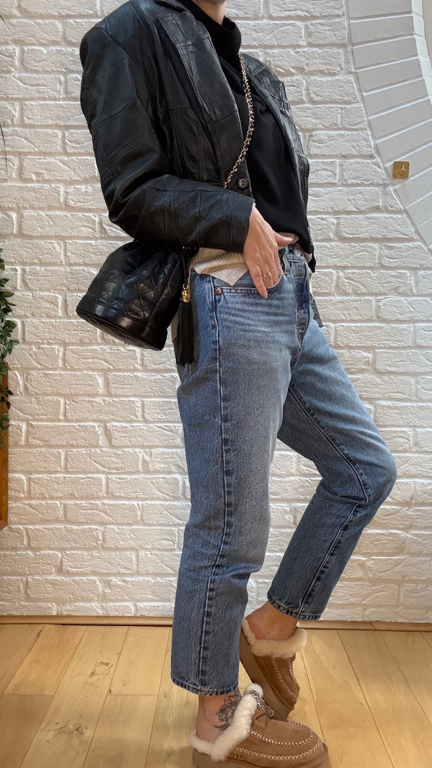 1997 Lambskin Double Tassel Bucket Bag