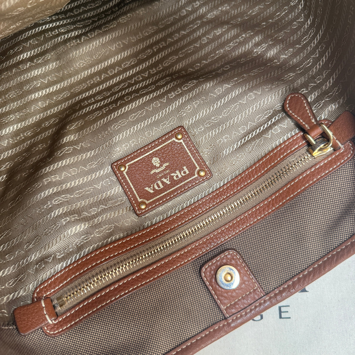 Prada 1990s Canapa Two Way Tote