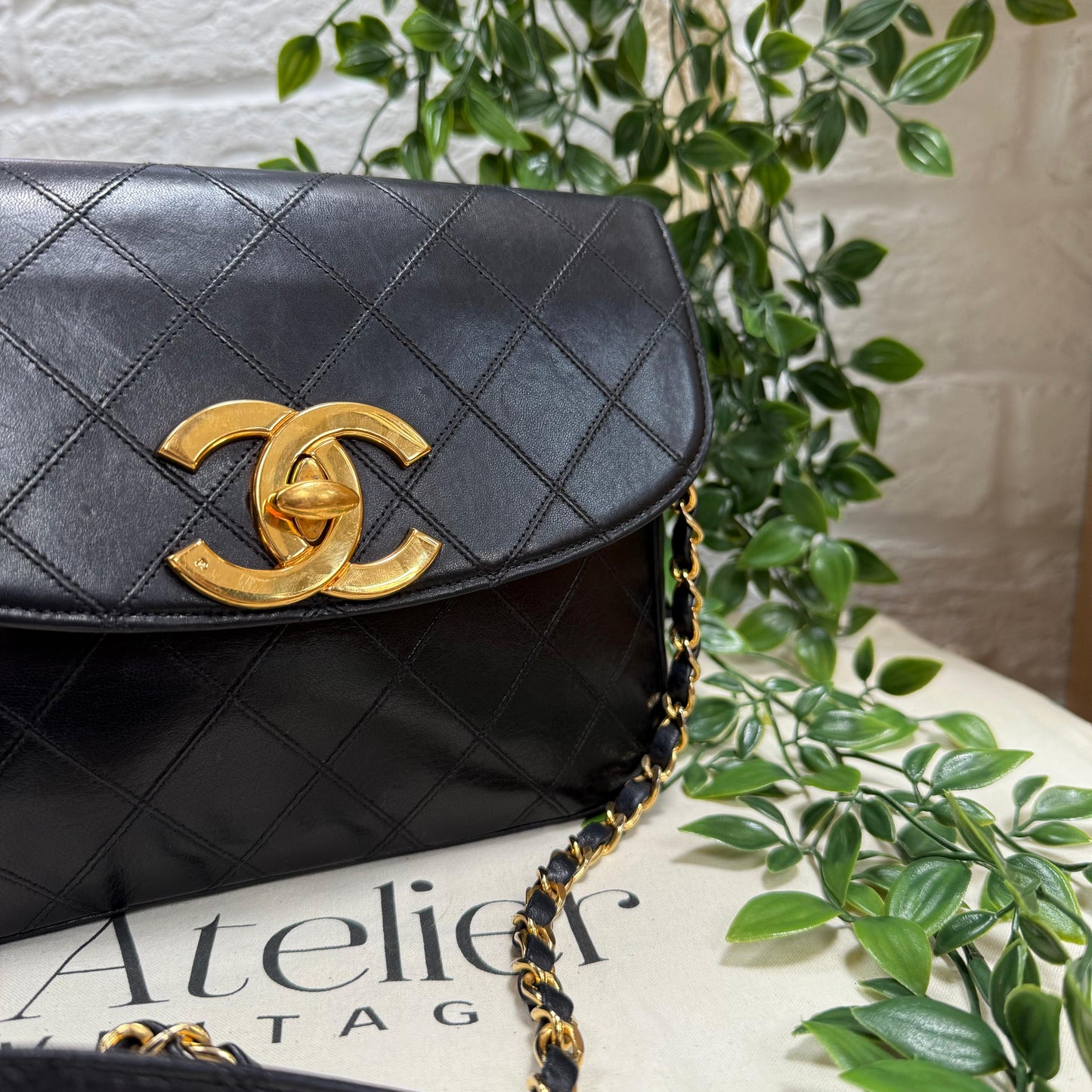 Chanel Jumbo CC Clasp Black Lambskin Cross Body