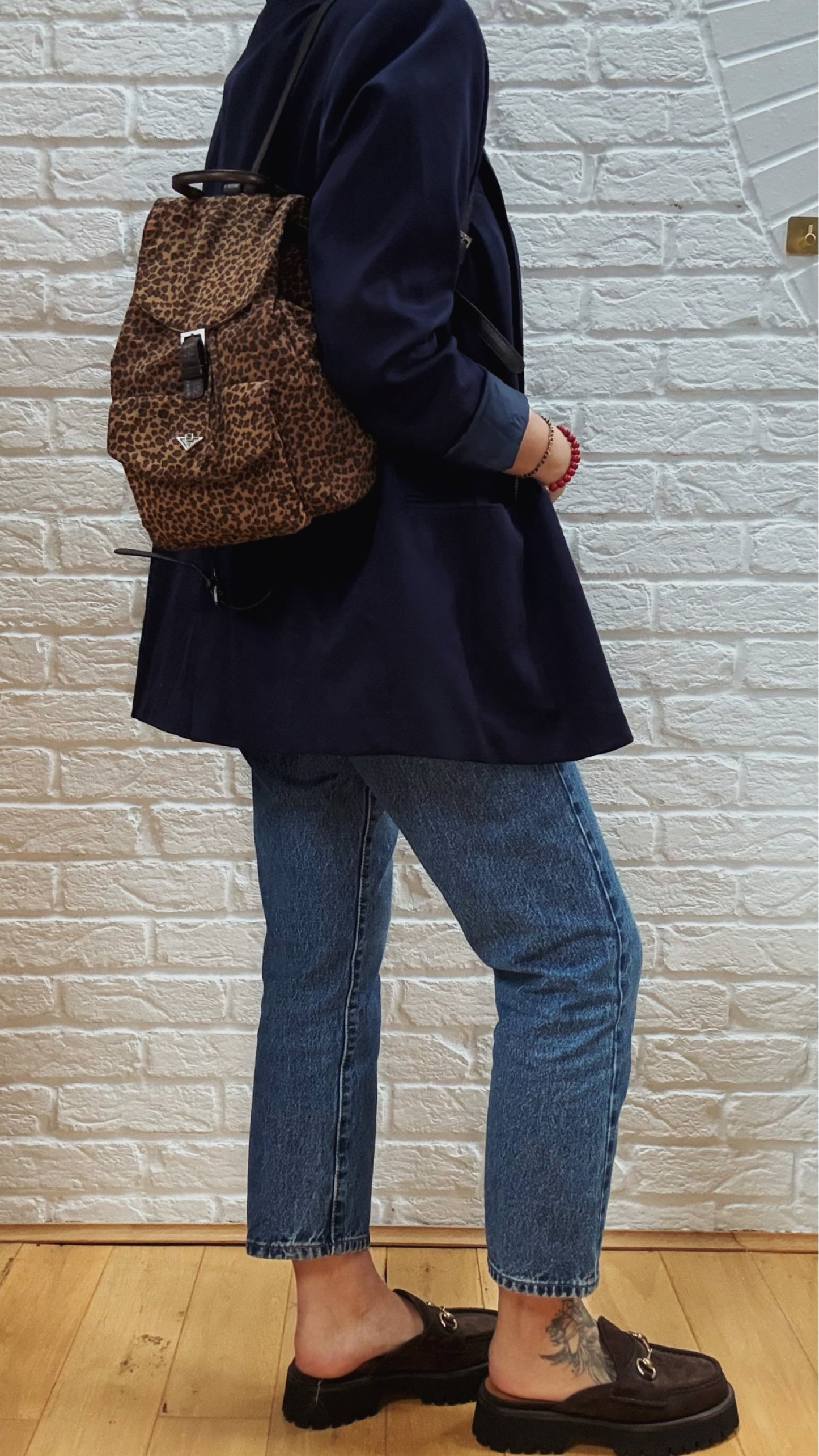 Bottega Veneta 1980s Leopard Print Back Pack