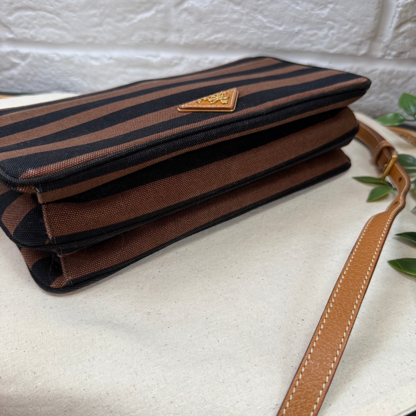 Prada Two Way Canapa Shoulder Bag
