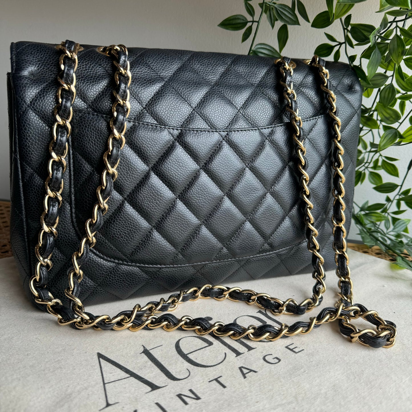 Chanel 2009 Caviar Leather Classic Single Flap Jumbo