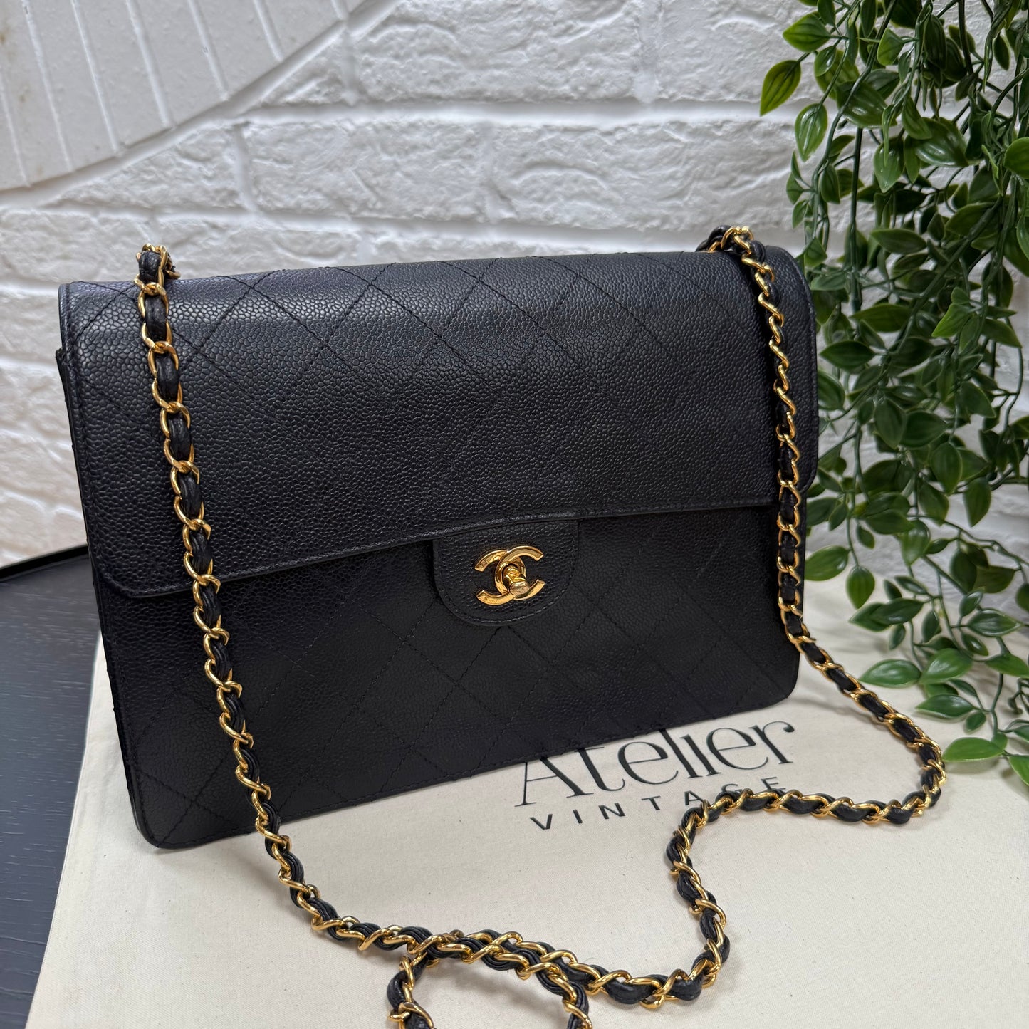 Chanel 1997 Very Rare Midnight Blue Caviar Single Flap