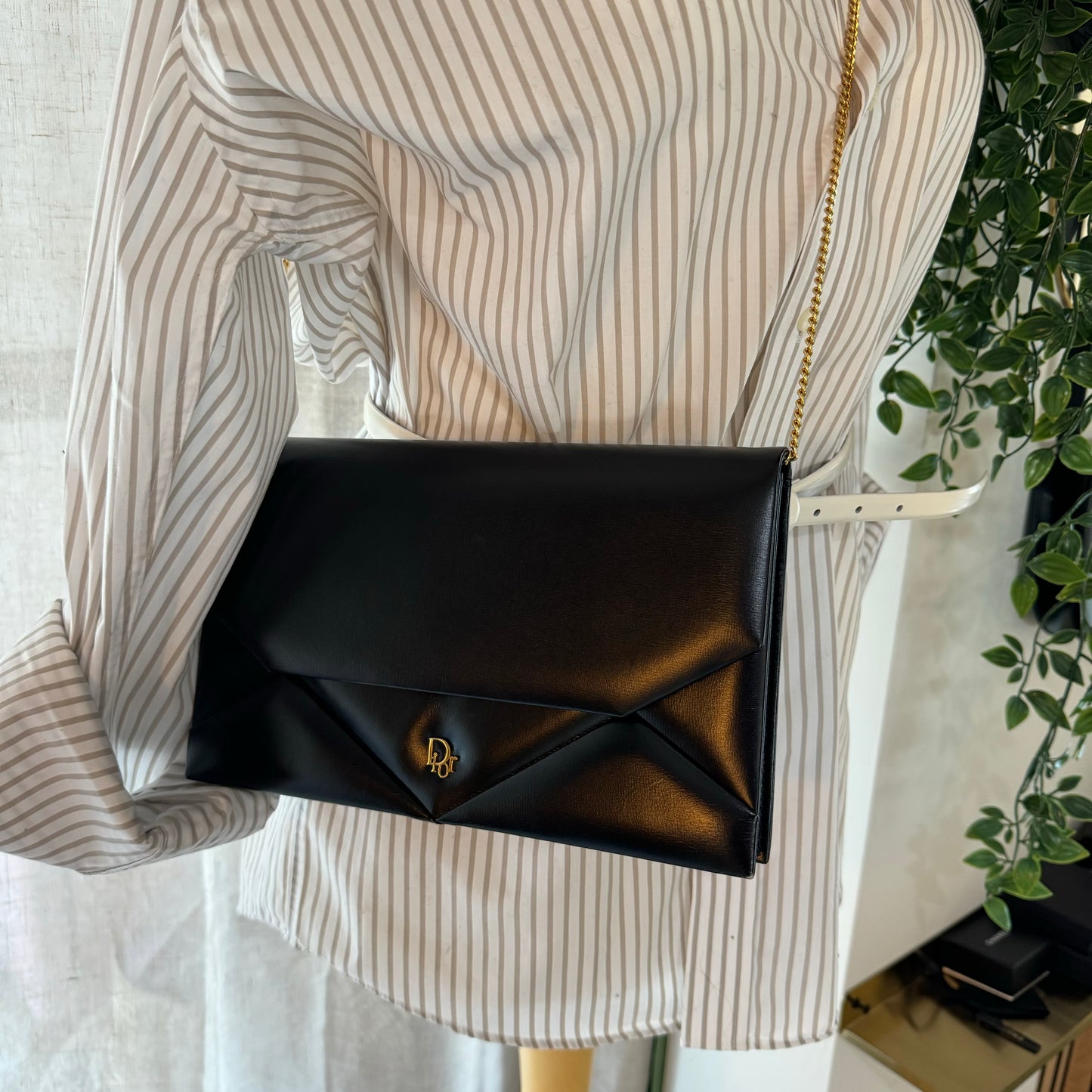 Dior 1980s Quilted Two Way Chain Strap Bag with Box
