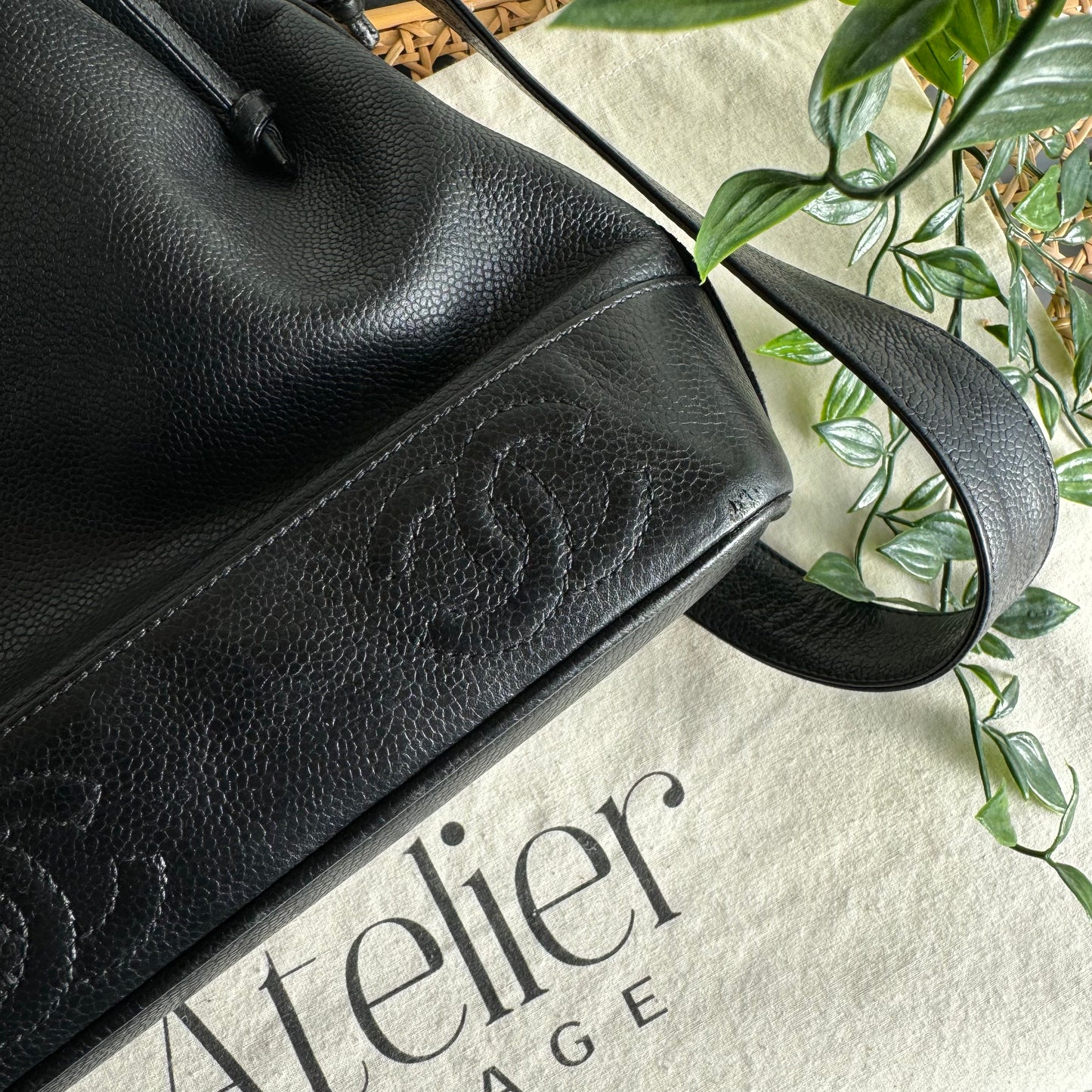 Chanel 1996 Triple CC Caviar Tote Bag