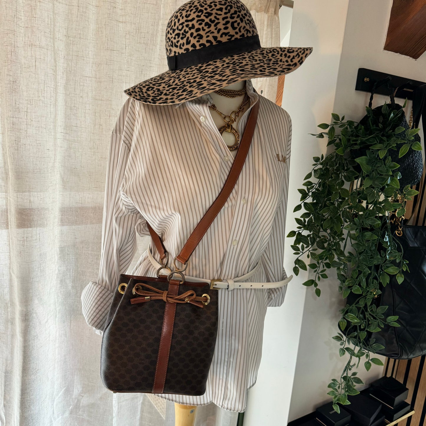 Celine 1980s Macadam Bucket Bag