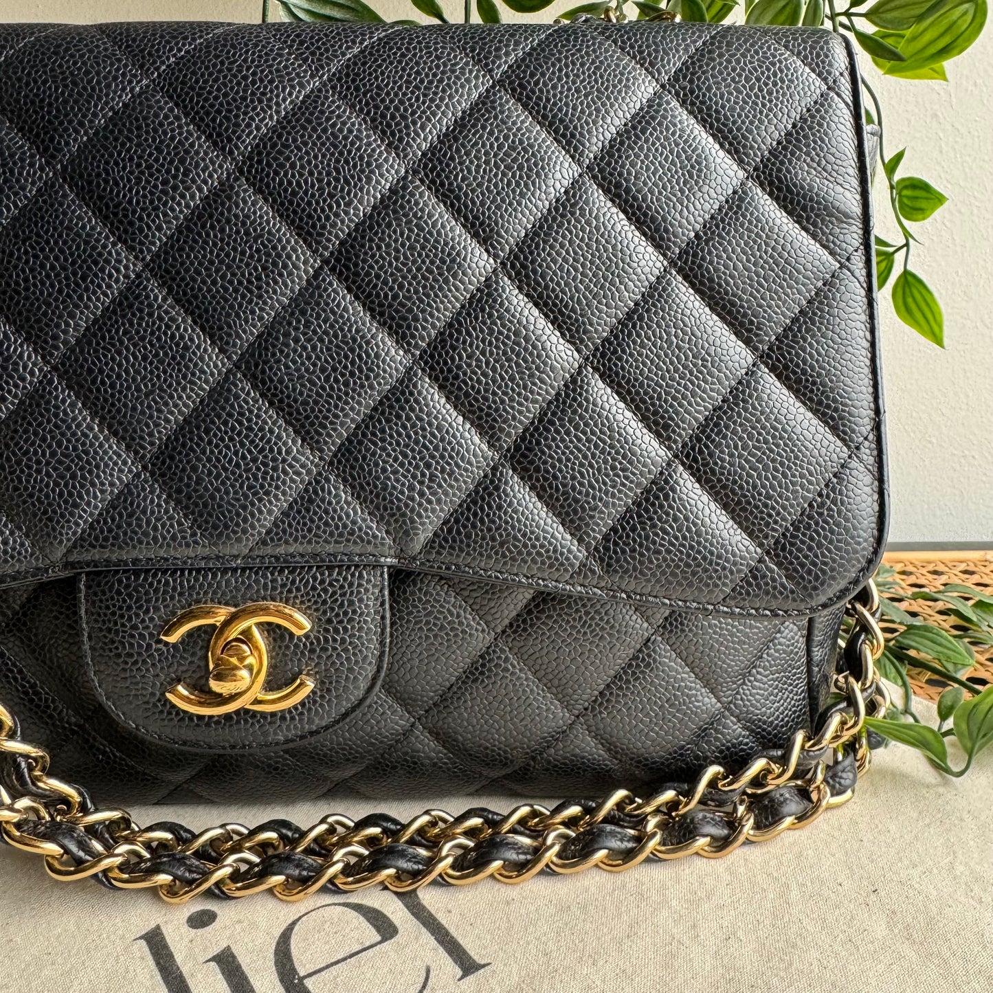 Chanel 2009 Caviar Leather Classic Single Flap Jumbo