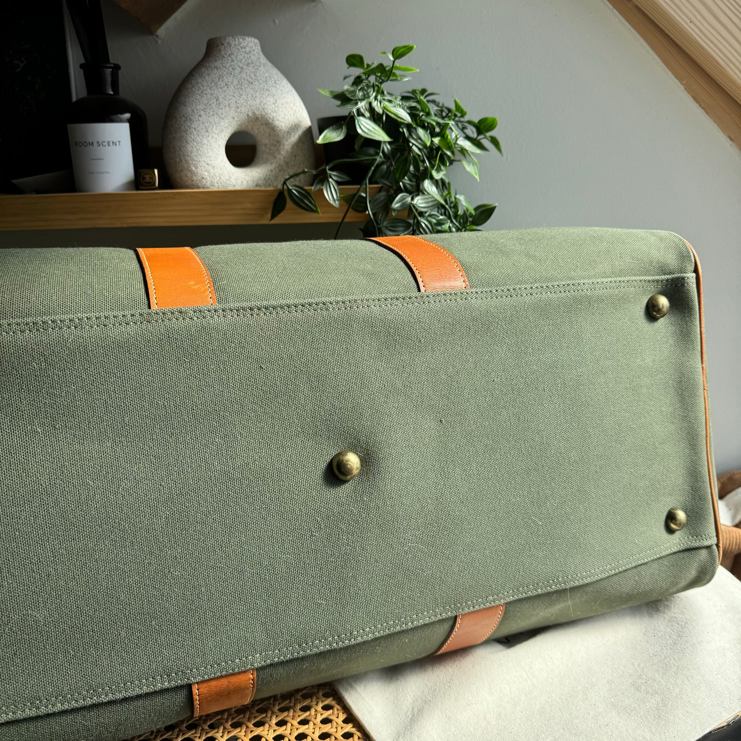 Burberry 1980s Canvas & Leather Two Way Holdall