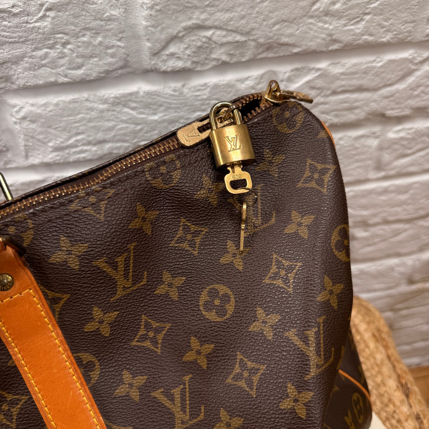 Louis Vuitton 1990 Keepall Bandoulier 50 with luggage tag, padlock, keys & handle strap