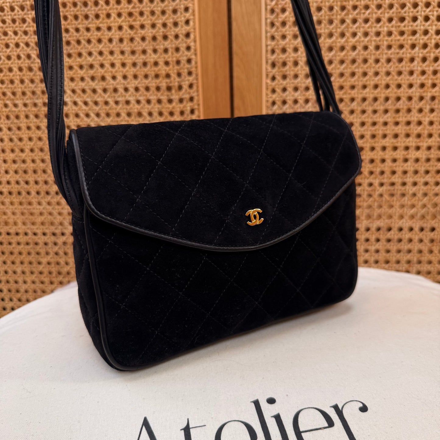 Chanel 1986 Suede & Multi-strand Leather Shoulder Bag