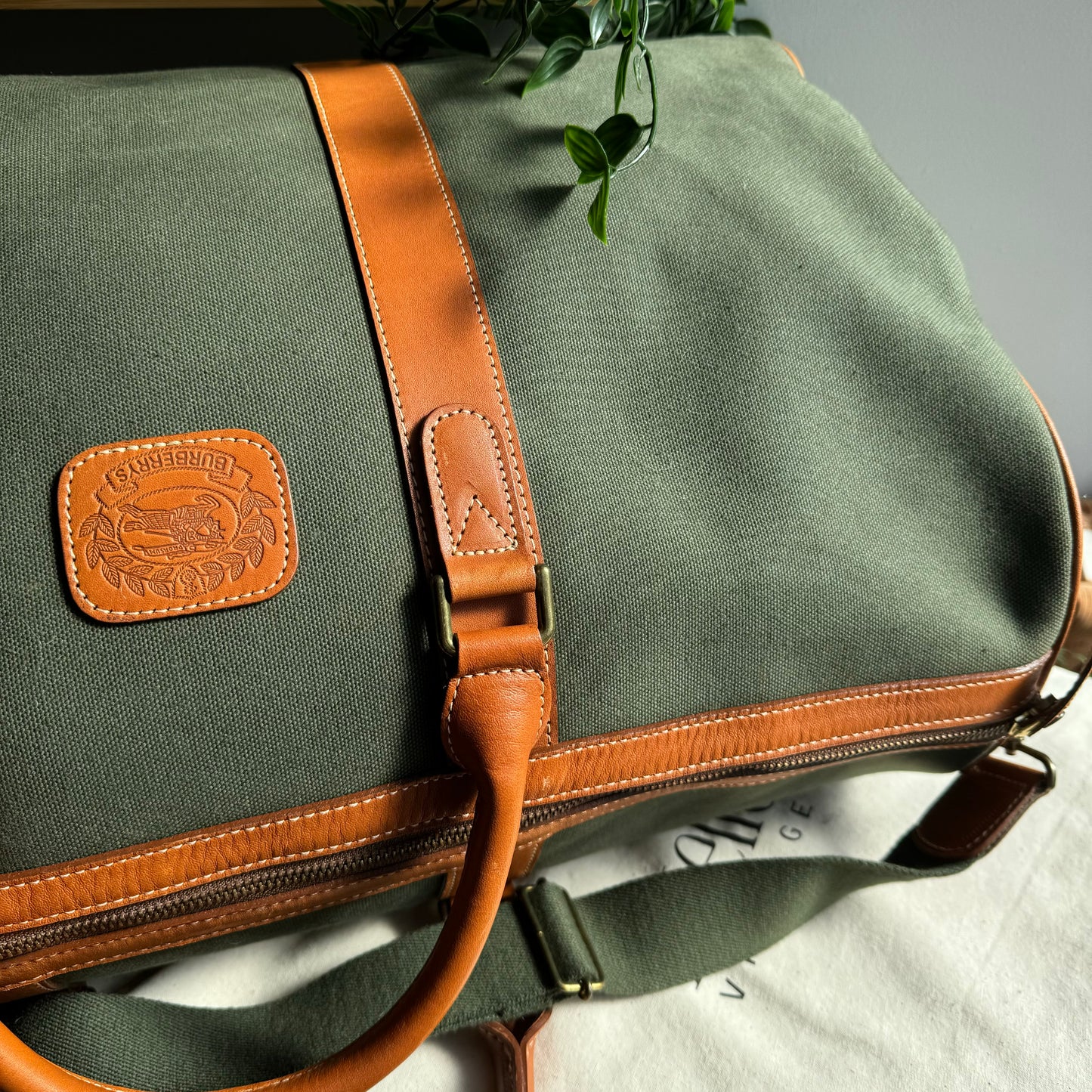 Burberry 1980s Canvas & Leather Two Way Holdall