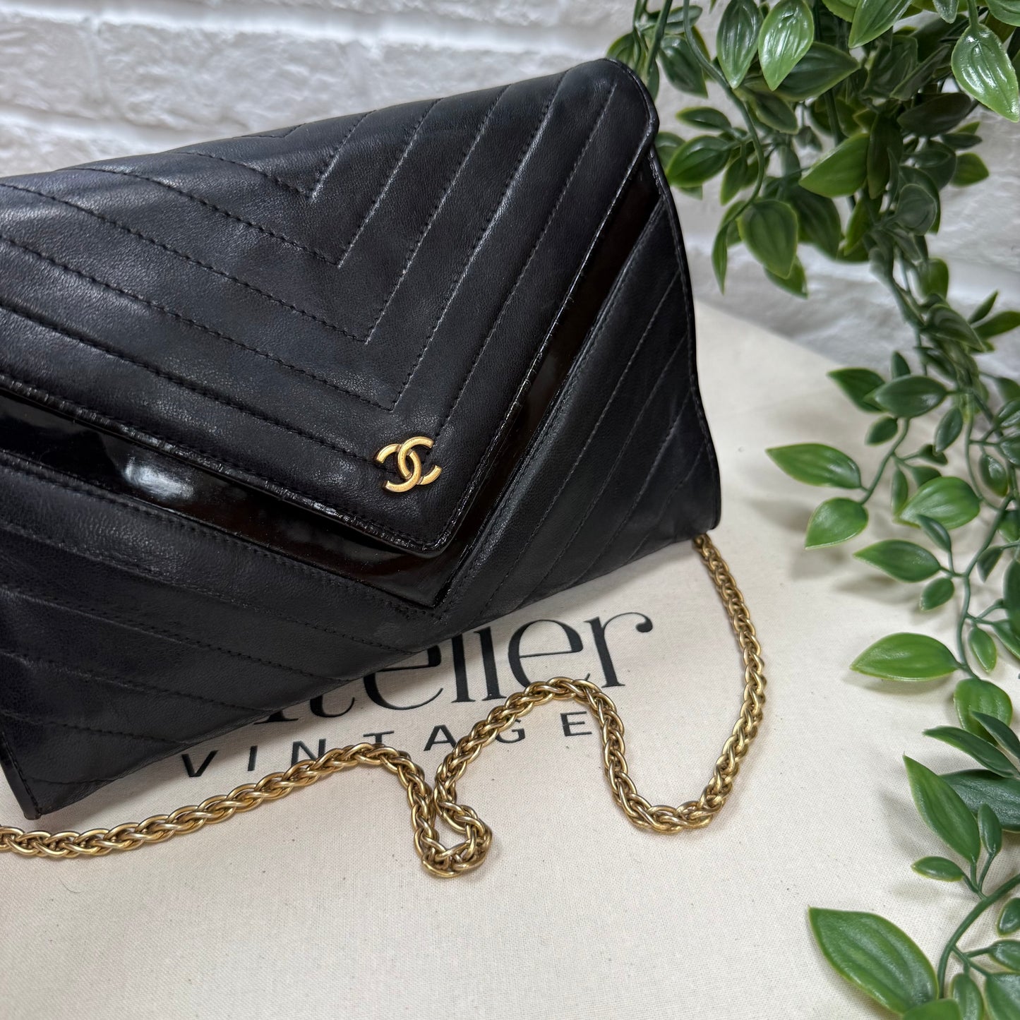 Chanel 1986 Chevron Envelope Flap