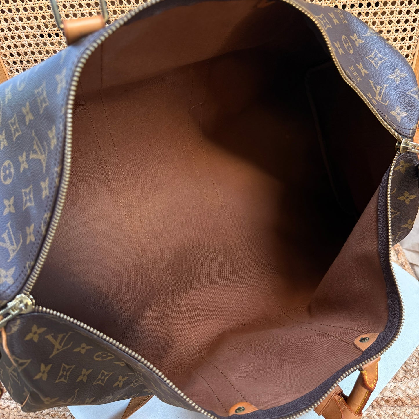Louis Vuitton 1990 Keepall Bandoulier 50 with luggage tag & handle strap