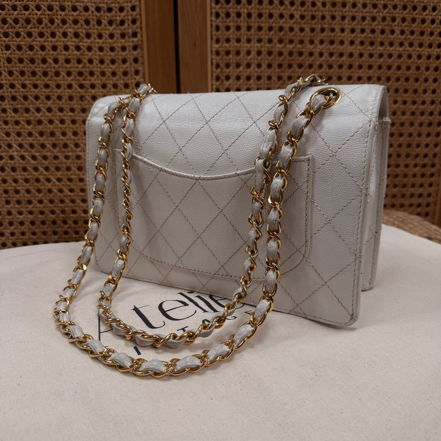 Chanel 1997 Ivory Caviar Single Flap