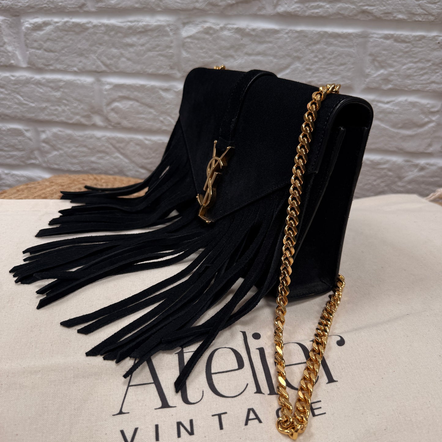 Saint Laurent Rare 2015 Envelope Suede Fringe