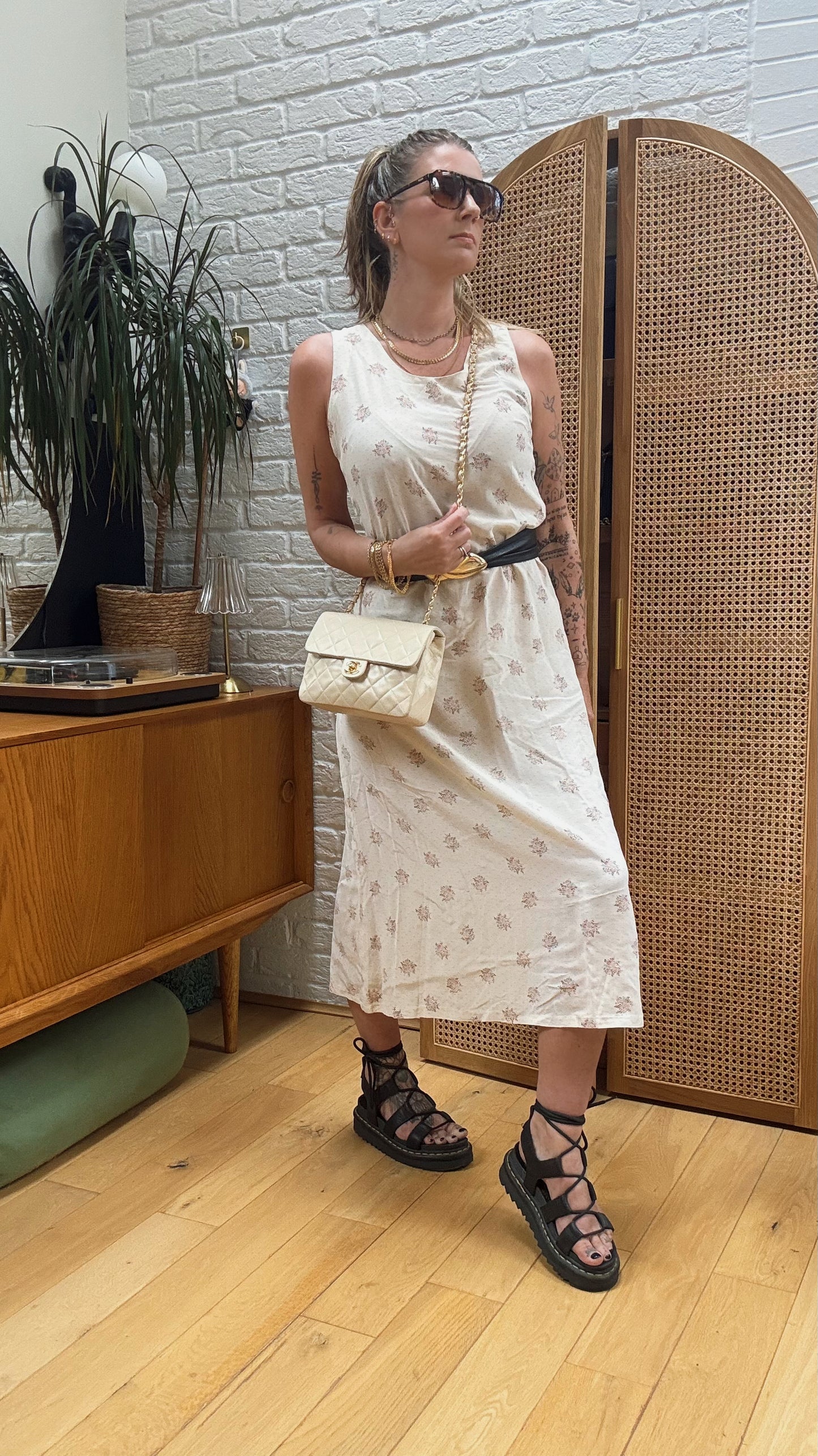 Chanel 1989 Beige Classic Single Flap Medium Square