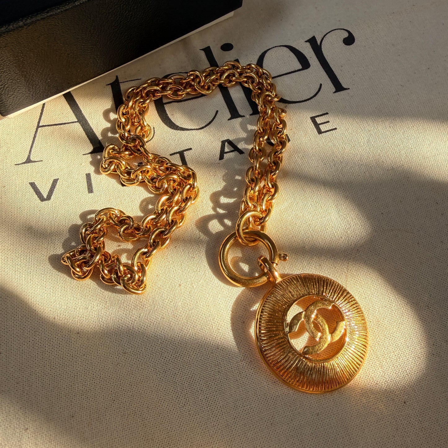 Chanel 1980s Vintage CC Pendant & Chain