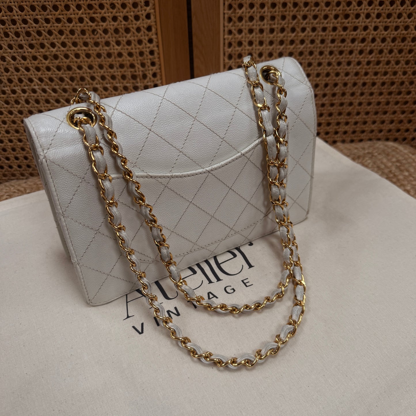 Chanel 1997 Ivory Caviar Single Flap