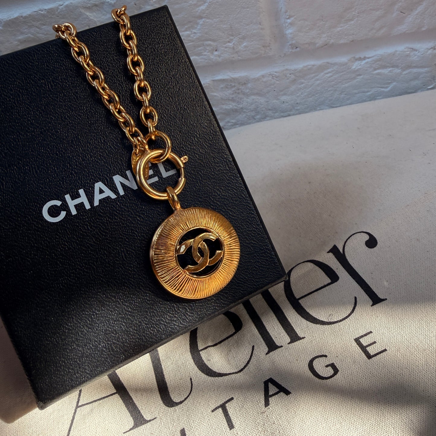 Chanel 1980s Vintage CC Pendant & Chain