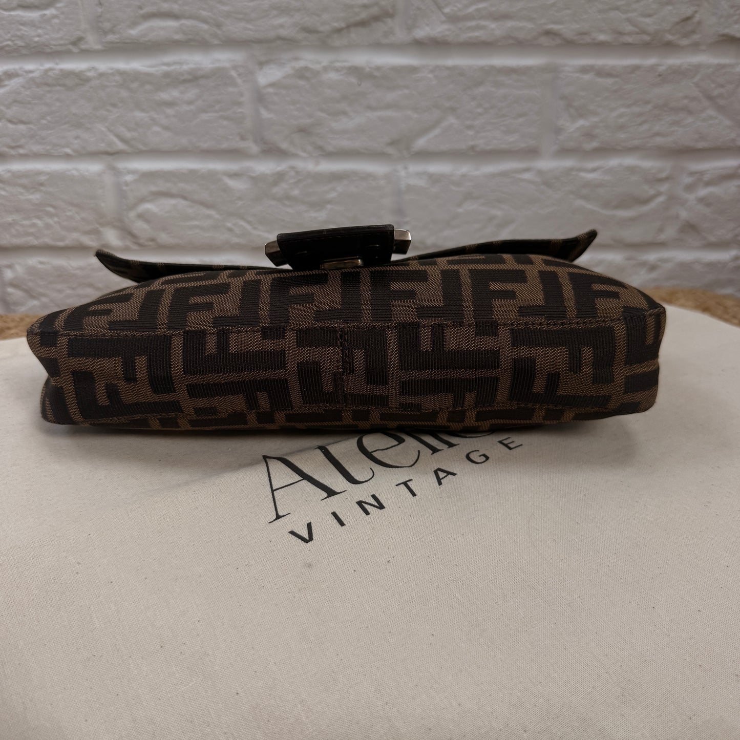 Fendi 1990s Original Baguette in Brown Zucca Print Canvas