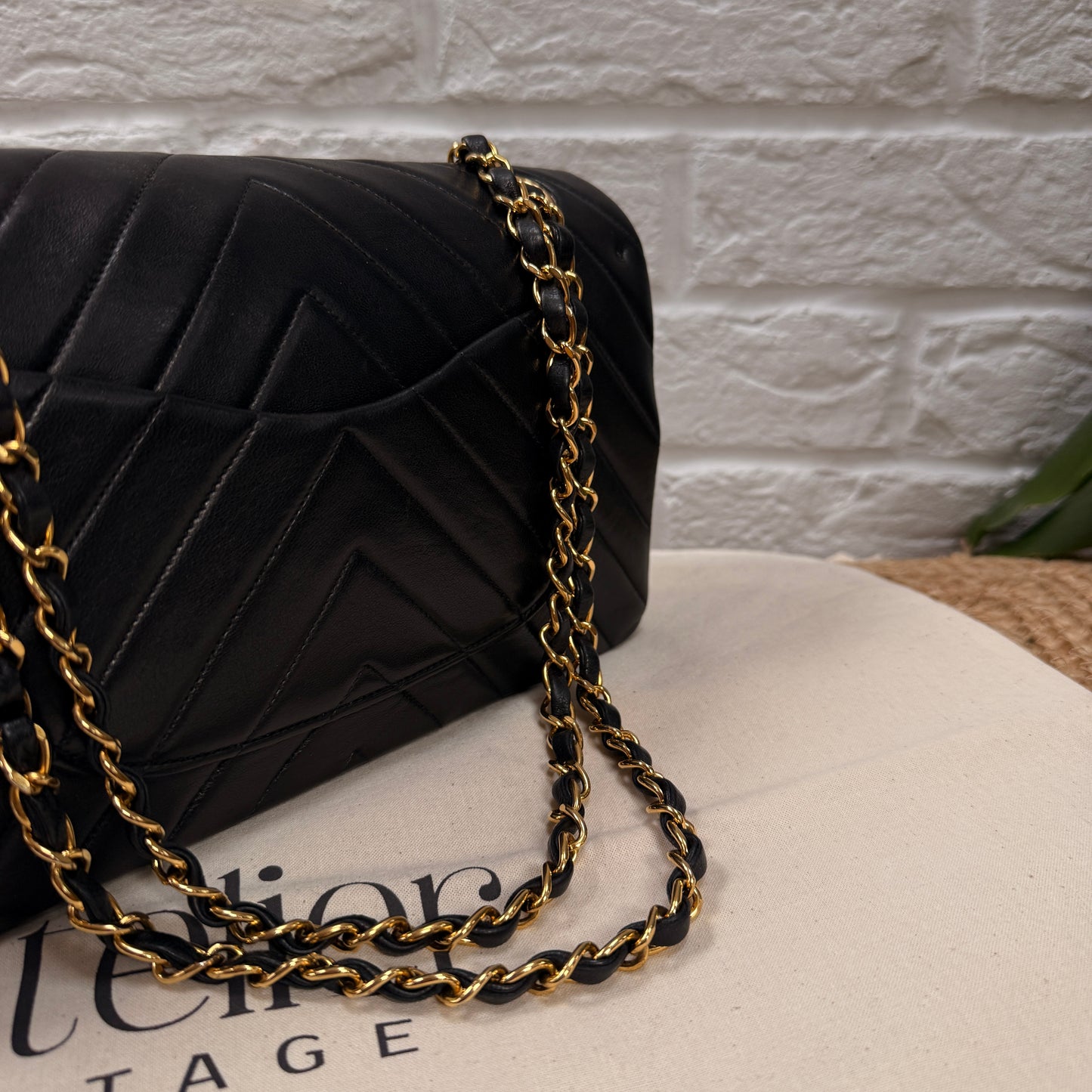 Chanel 1991 Rare & Limited Edition Chevron Classic double flap medium