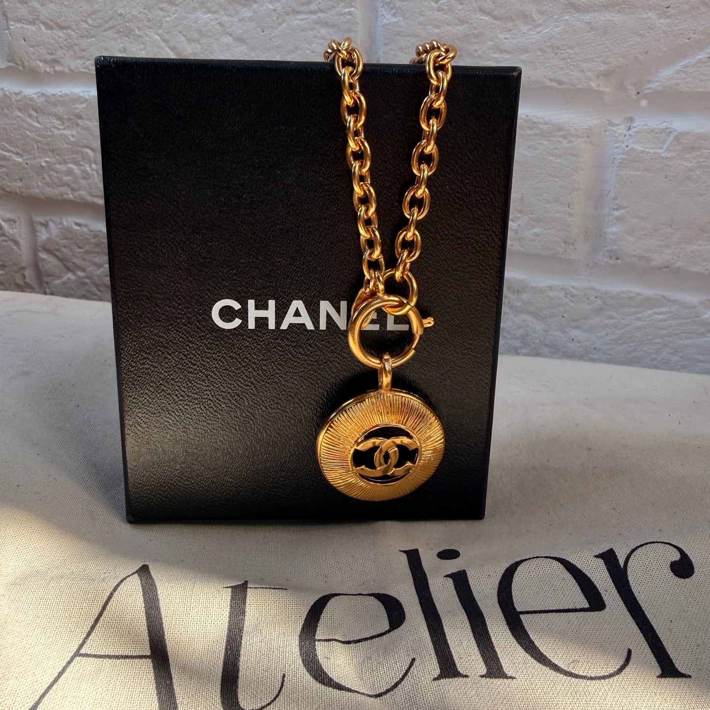 Chanel 1980s Vintage CC Pendant & Chain