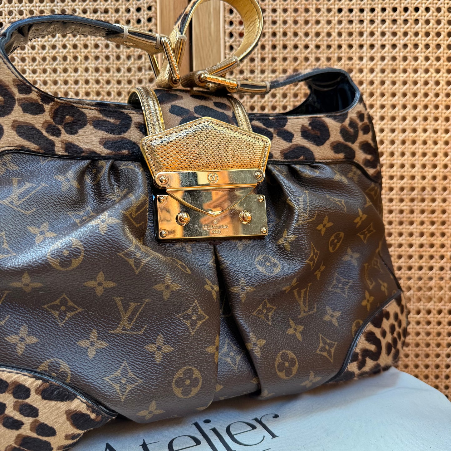 Louis Vuitton 2006 Super rare & immaculate Stephen Sprouse Polly on monogram & Leopard pony hair