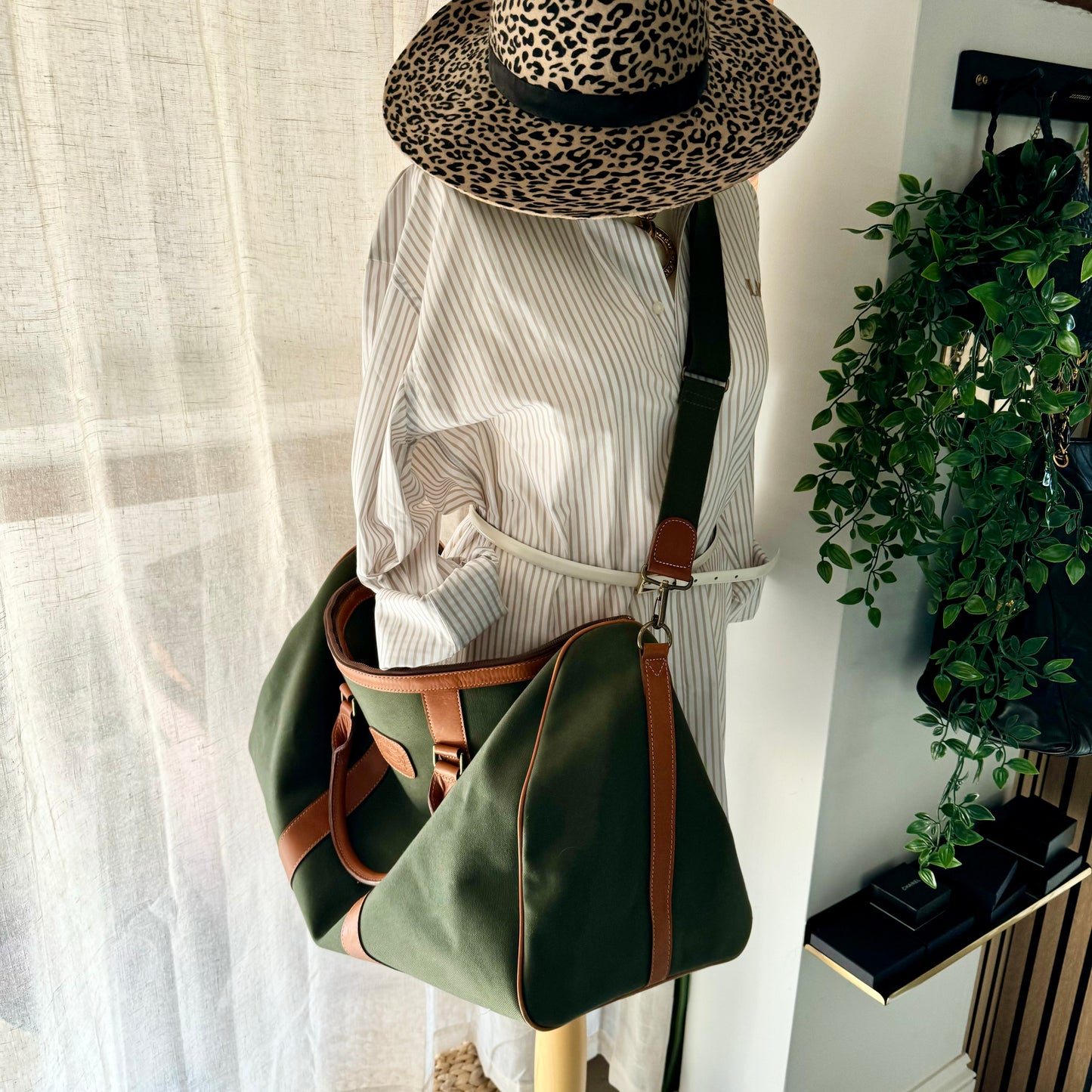 Burberry 1980s Canvas & Leather Two Way Holdall