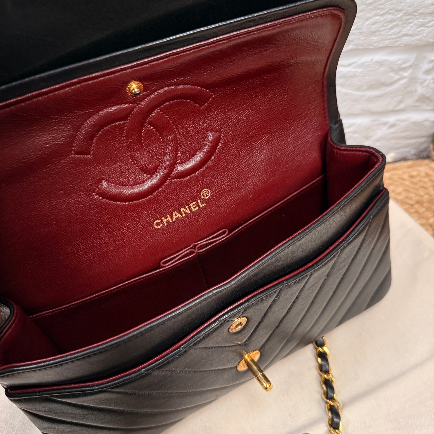 Chanel 1991 Rare & Limited Edition Chevron Classic double flap medium