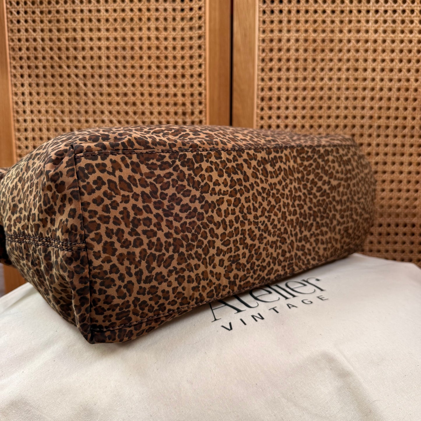 Bottega Veneta 1990s Leopard Print Boston Tote