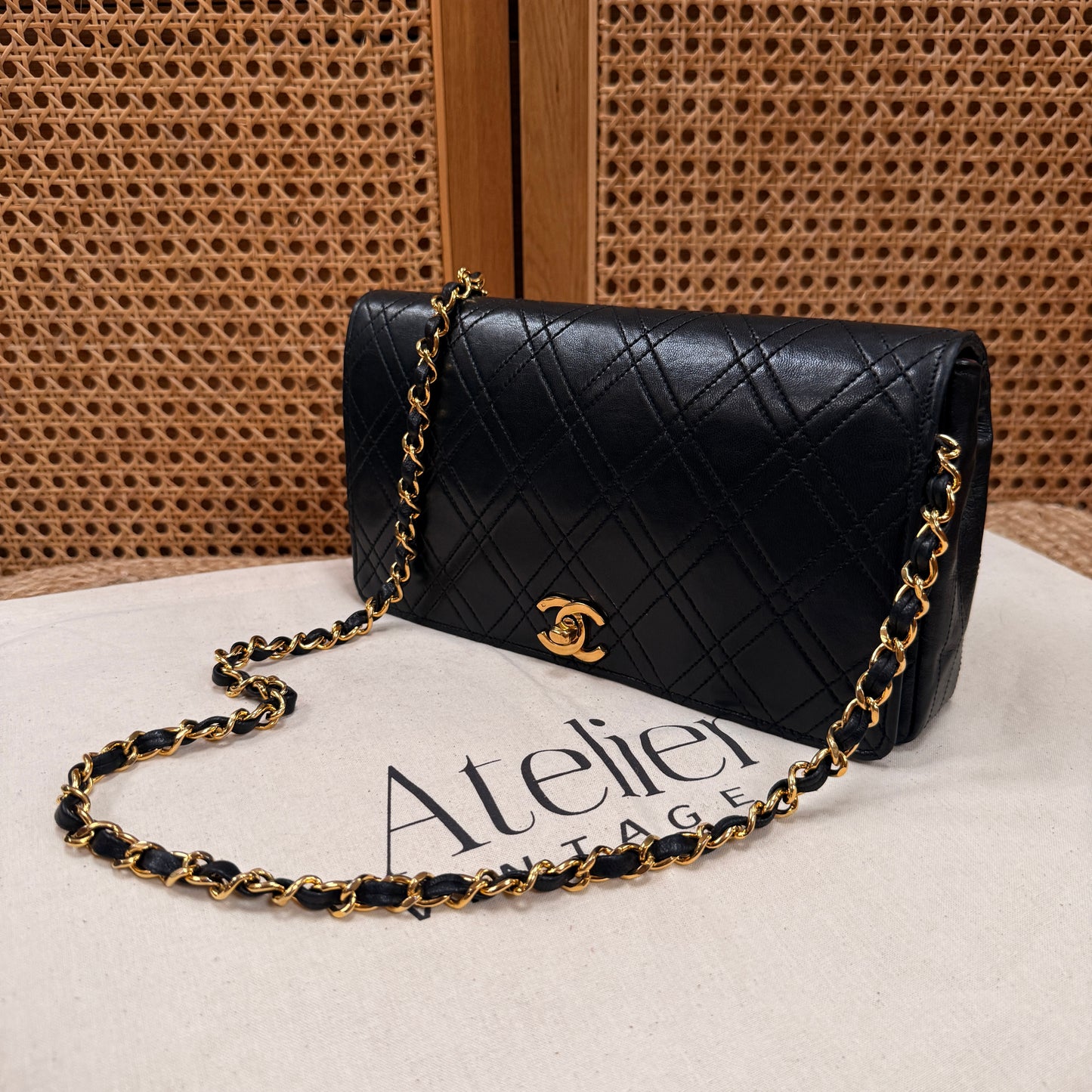 Chanel Ultra Rare Early 1980s Double Quilted Single Full Flap