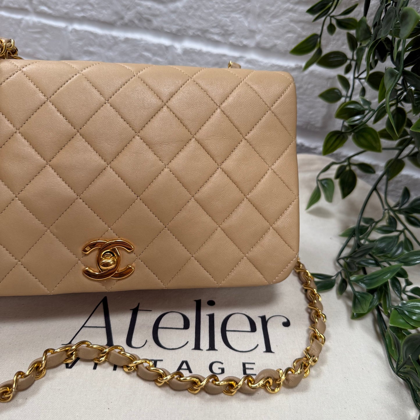 Chanel 1989 Rare Dark Beige Full Flap
