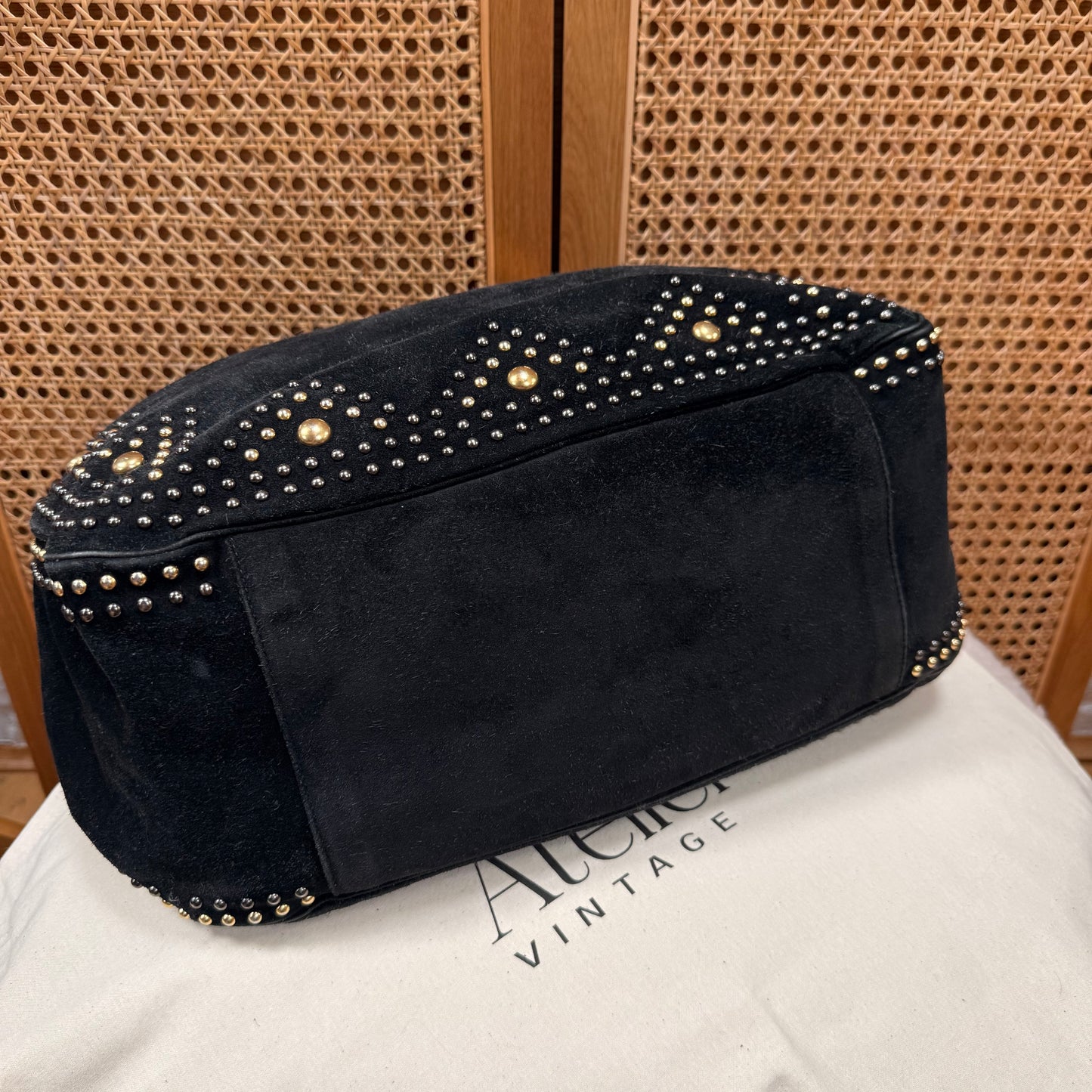 Saint Laurent 2008 Besace Suede & Studded Tote