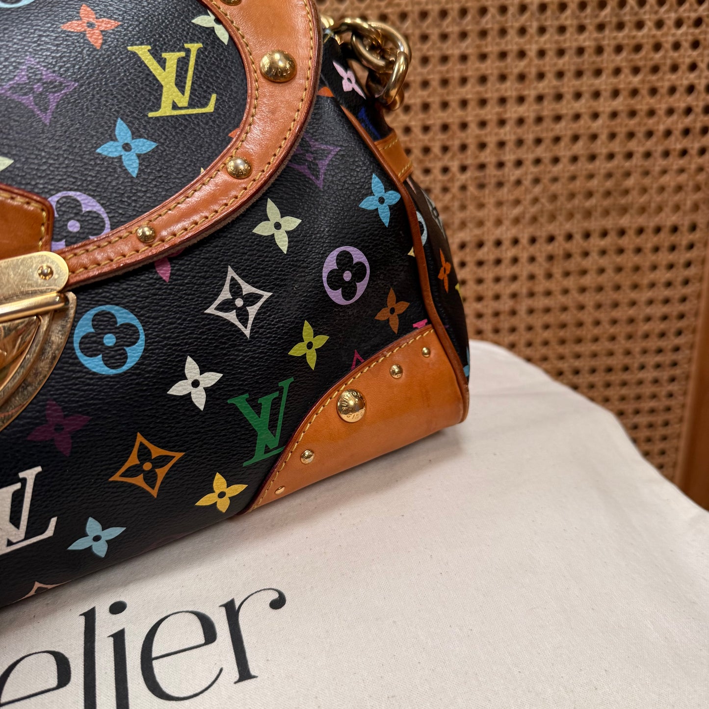 Louis Vuitton 2003 Murakami Black Monogram Beverly MM