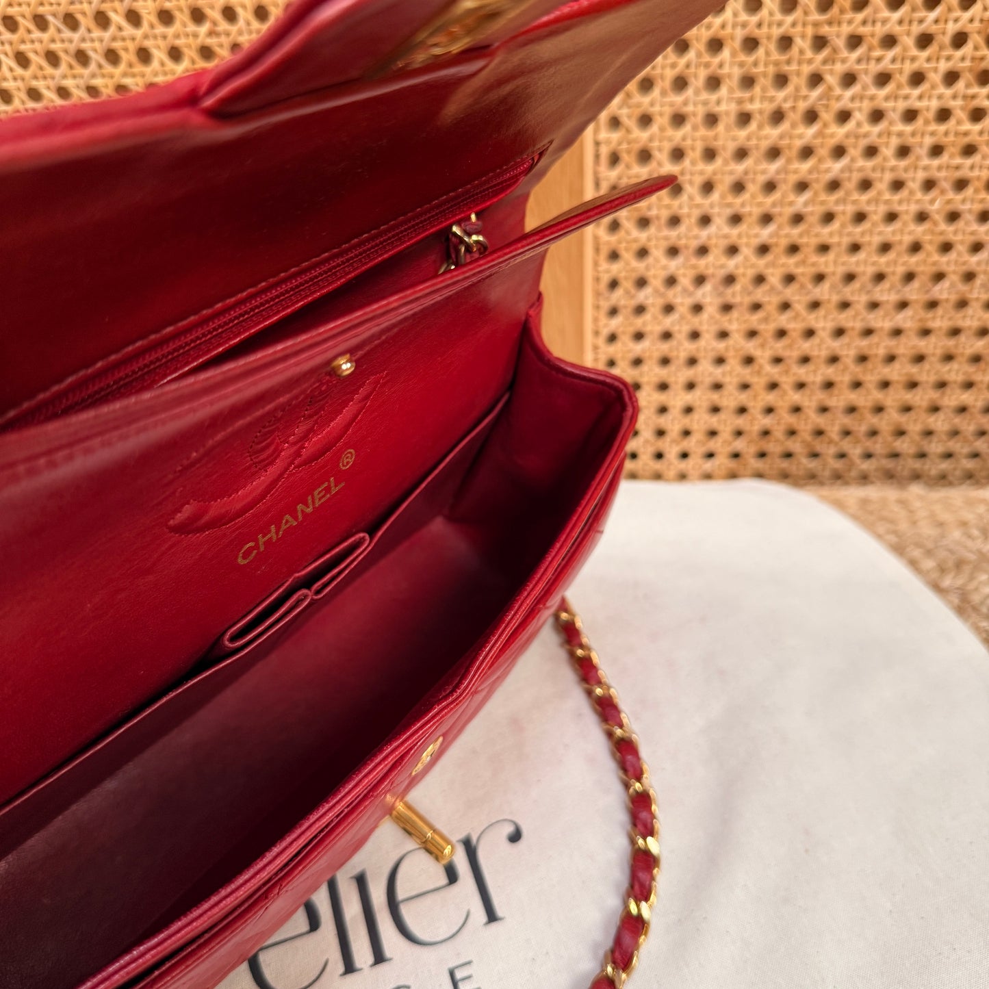 Chanel 1989 Red Classic Double Flap Small