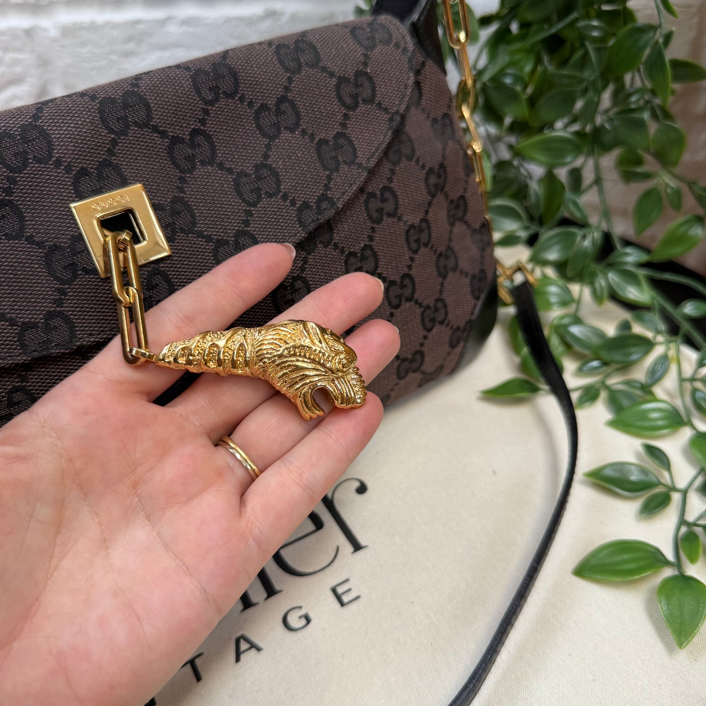 Gucci Rare 1990s Gucci X Tom Ford Tigers Head Cross Body