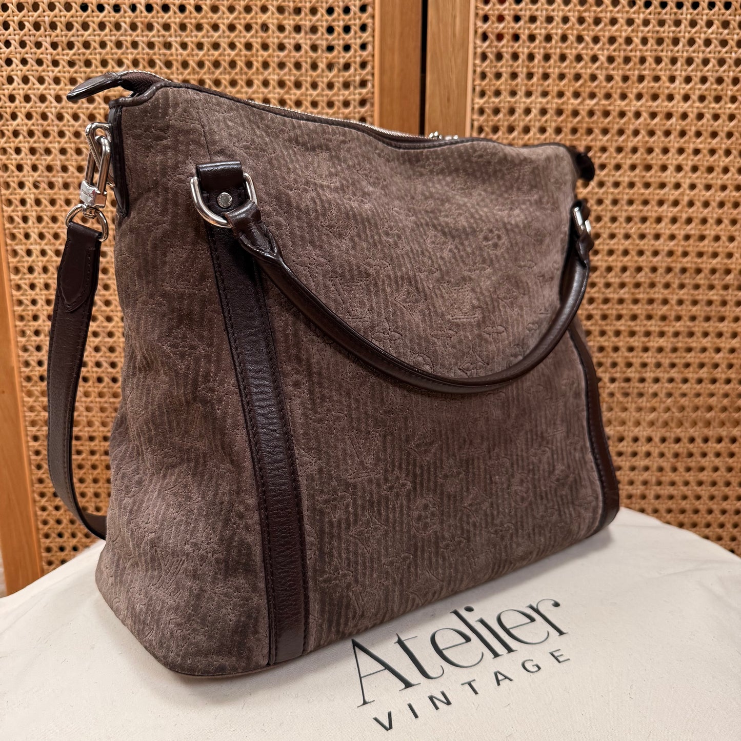 Louis Vuitton 2011 Antheia in Monogram Brown Suede & Leather Two Way