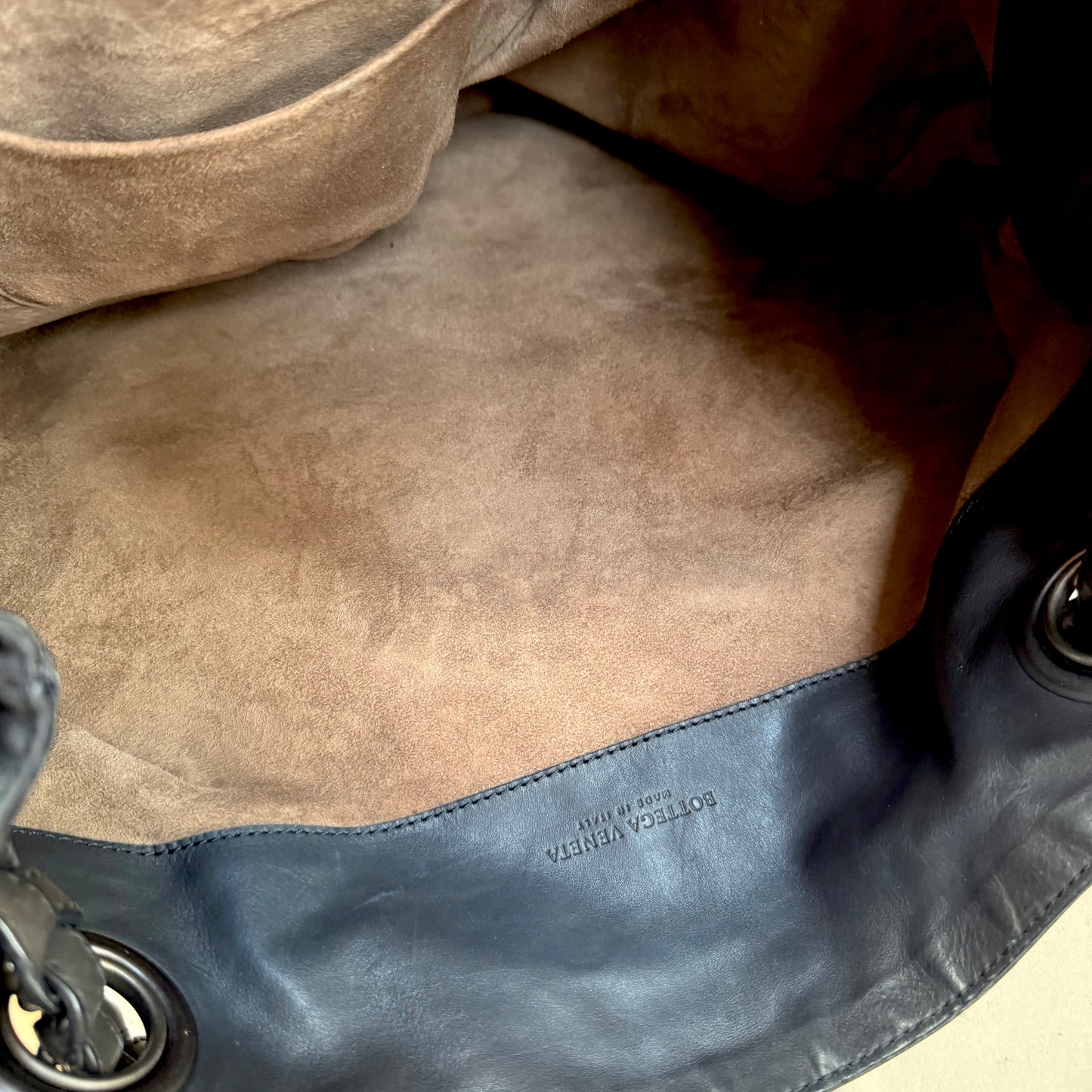 Bottega Veneta 1990s Black Leather Studded Two Way Tote