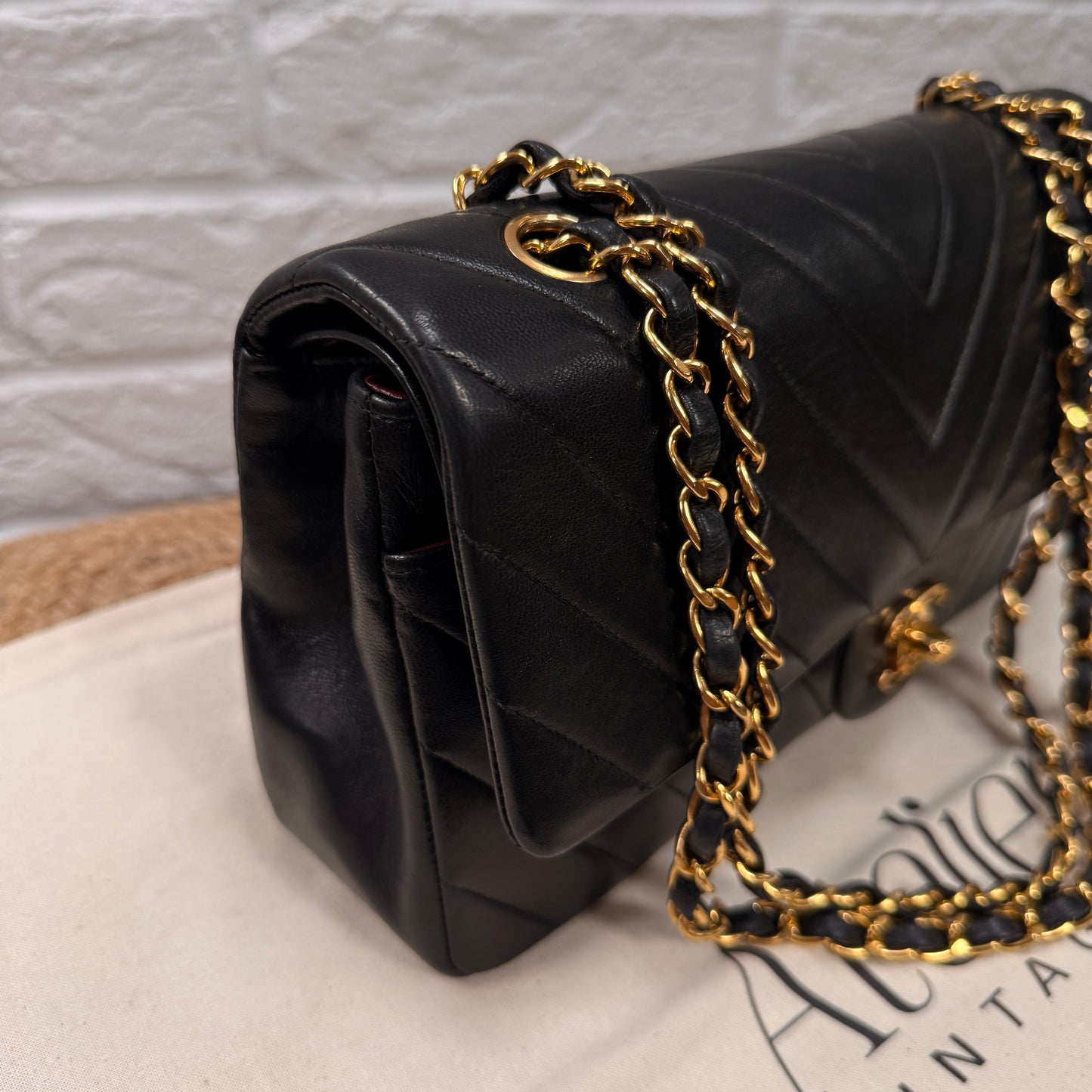 Chanel 1991 Rare & Limited Edition Chevron Classic double flap medium