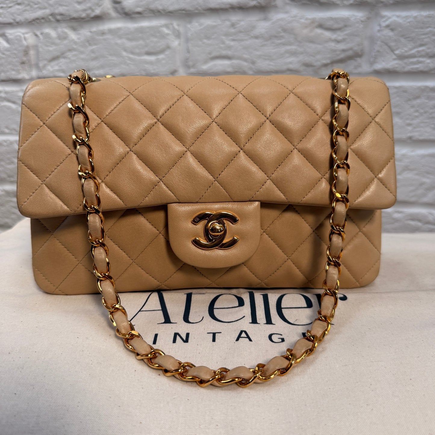 Chanel 1997 Beige Classic Double Flap Small