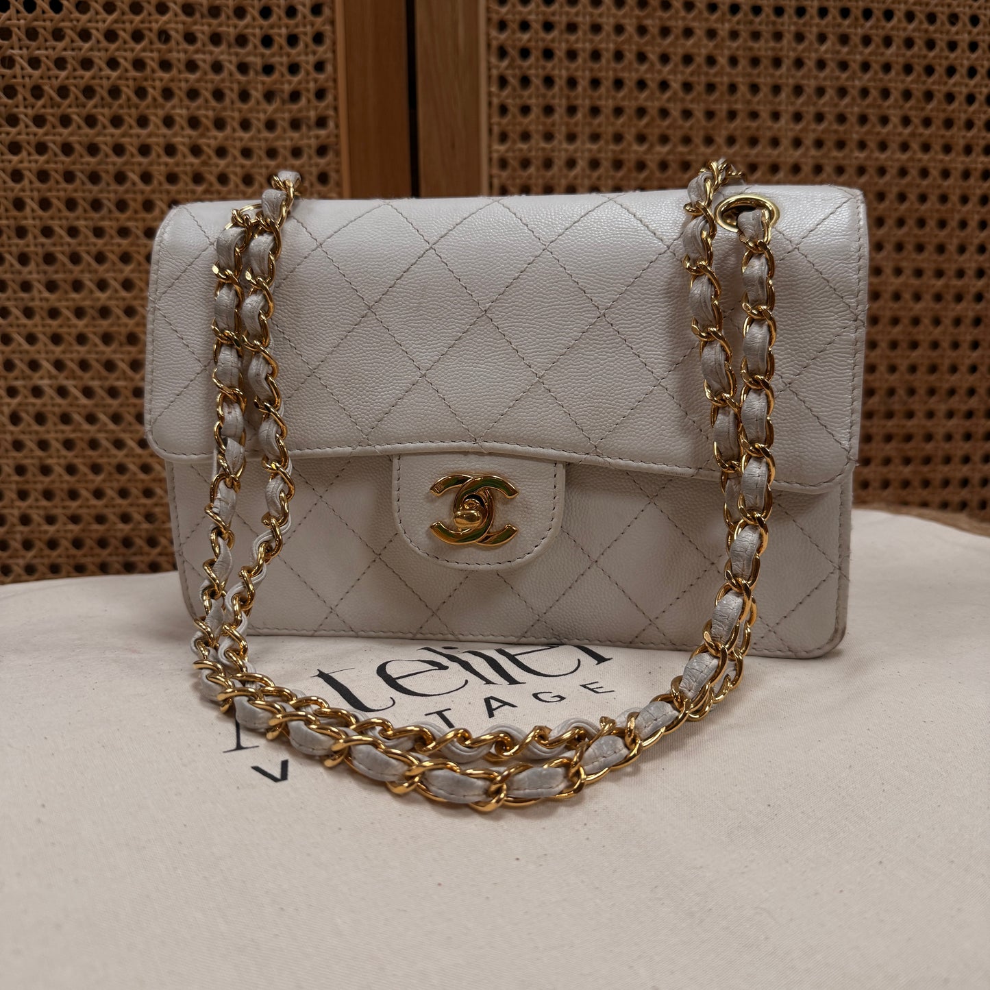 Chanel 1997 Ivory Caviar Single Flap