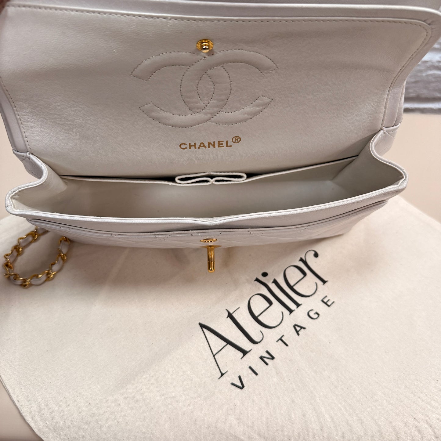 Chanel Rare 1989 Classic Double Flap Medium in Ivory