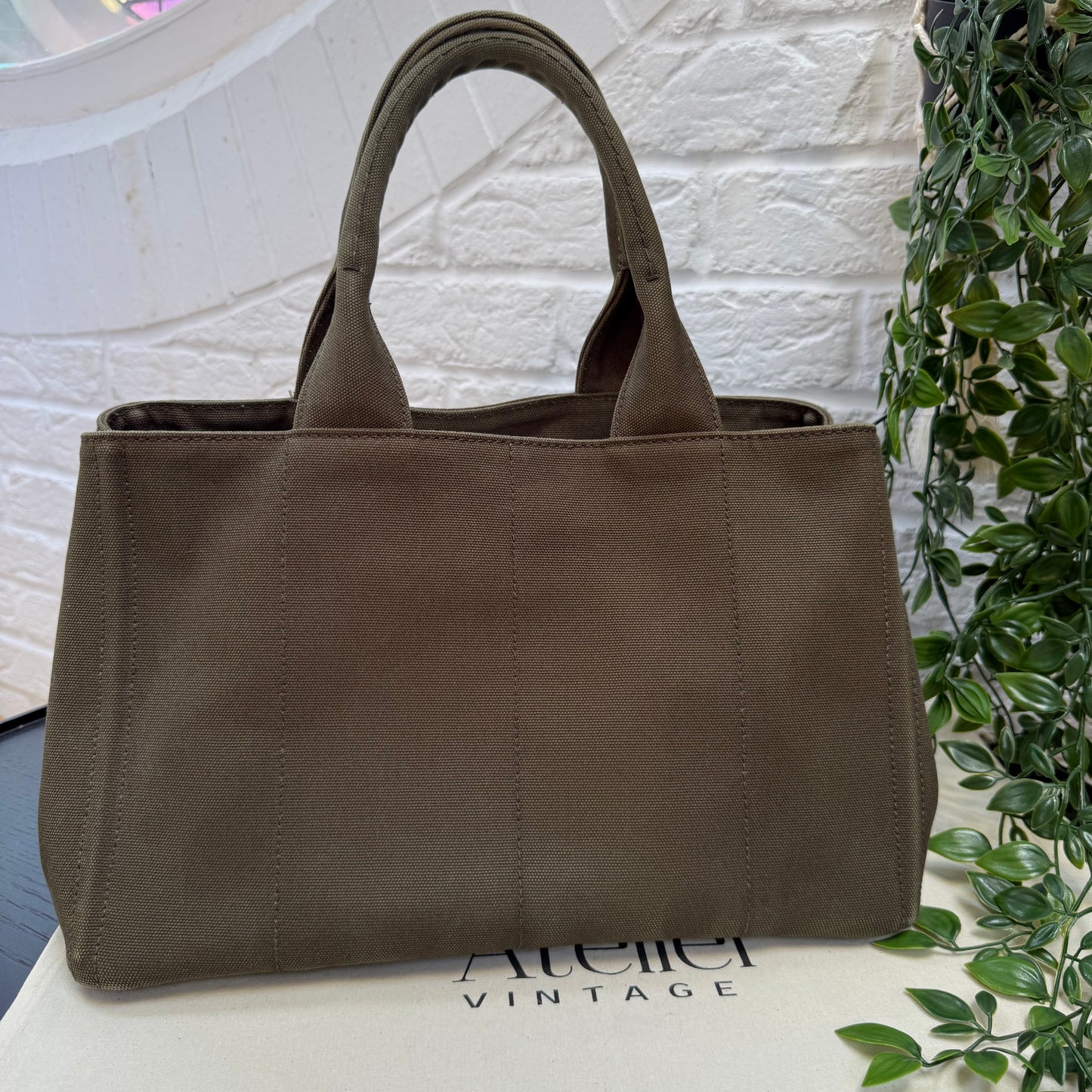 Prada 1990s Prada Canapa Canvas Tote